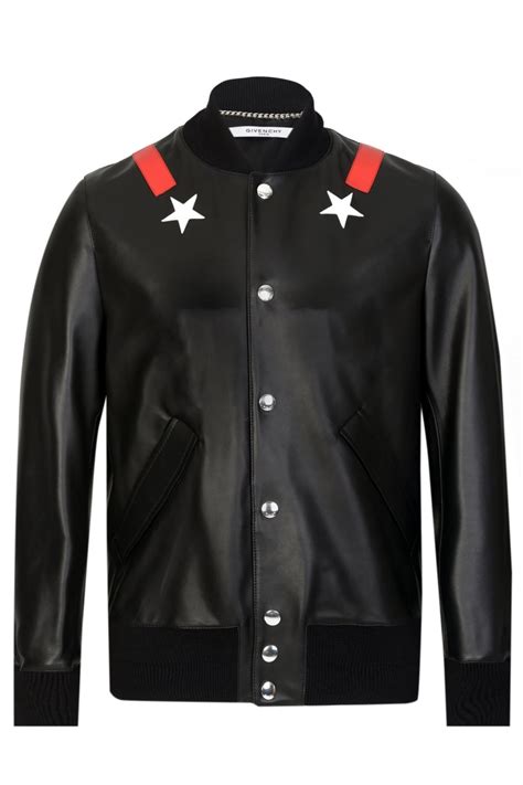 givenchy star motif bomber jacket|givenchy leather bomber jacket.